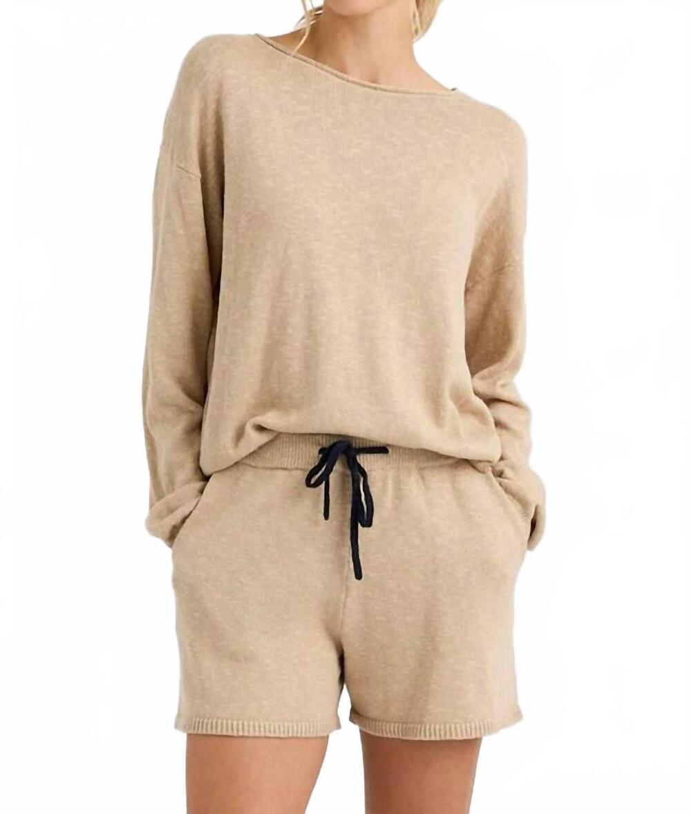 NEW ONE GREY DAY sunrise pullover knit sweater in milk tea combo